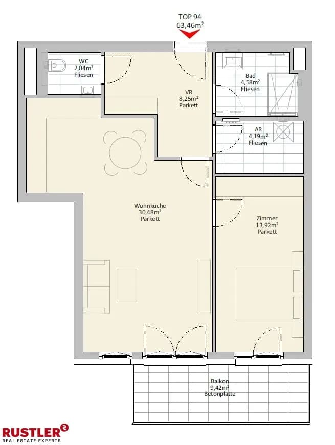 2-Zimmer-Wohnung mieten in Wien – 63,46 m², € 1.199 – Bild 20 von 20