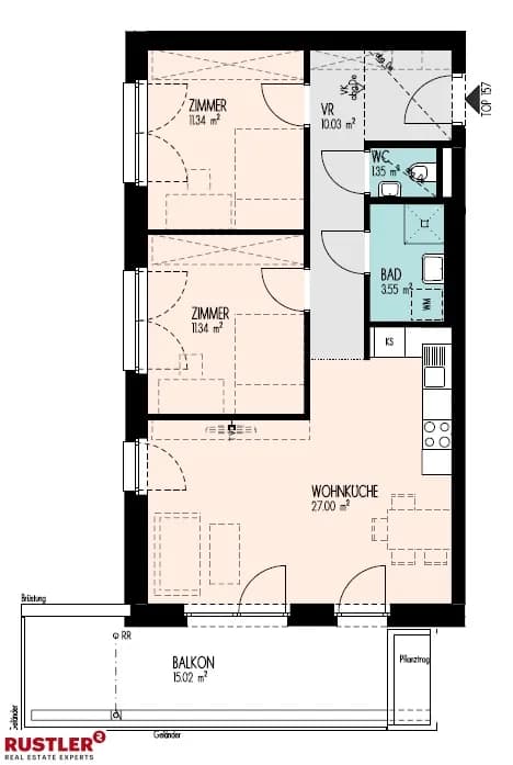3-Zimmer-Wohnung mieten in Graz – 64,52 m², € 1.023 – Bild 10 von 13