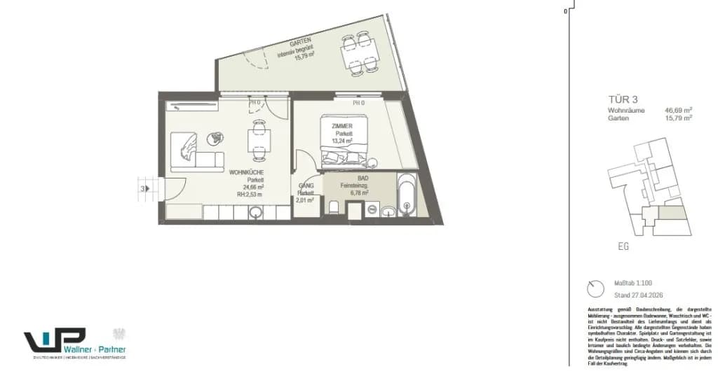 2-Zimmer-Wohnung kaufen in Wien – 47 m², € 308.712 – Bild 4 von 5