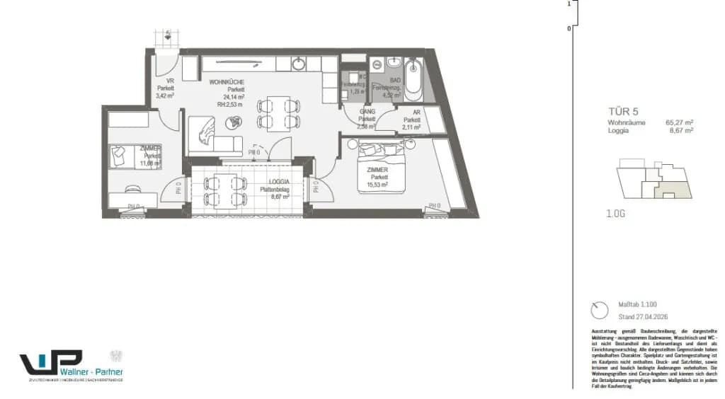3-Zimmer-Wohnung kaufen in Wien – 65,24 m², € 454.746 – Bild 4 von 5