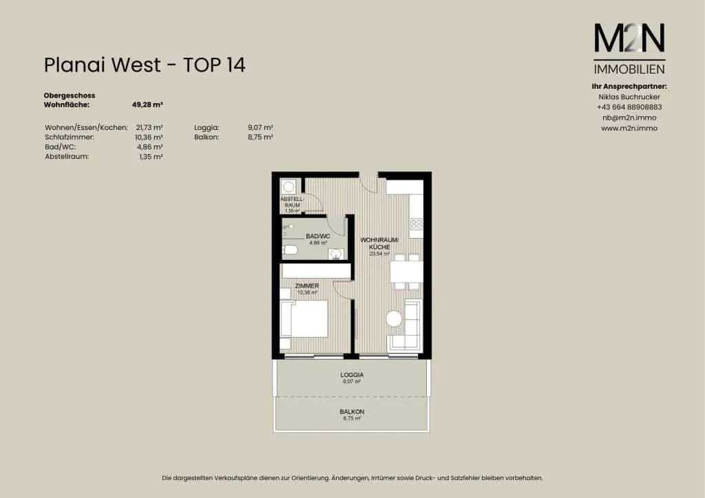 2-Zimmer-Wohnung kaufen in Liezen – 49,28 m², € 727.375 – Bild 4 von 4