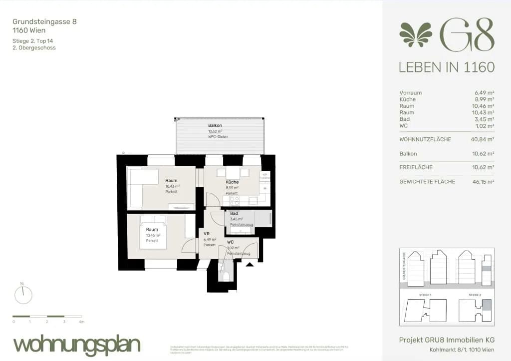 2-Zimmer-Wohnung kaufen in Wien – 40,77 m², € 348.000 – Bild 28 von 28
