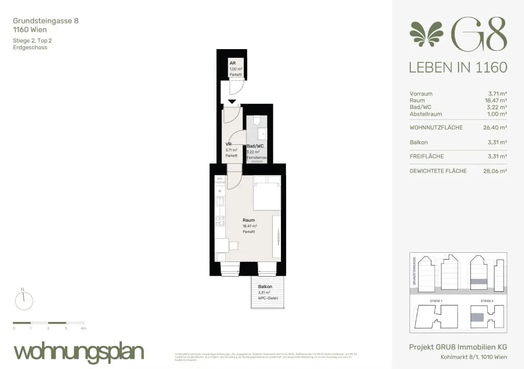 1-Zimmer-Wohnung kaufen in Wien – 26,4 m², € 202.000 – Bild 16 von 16