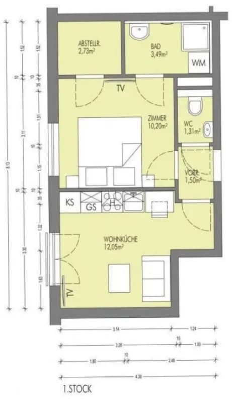 2-Zimmer-Wohnung mieten in Wien – 31 m², € 849 – Bild 12 von 13