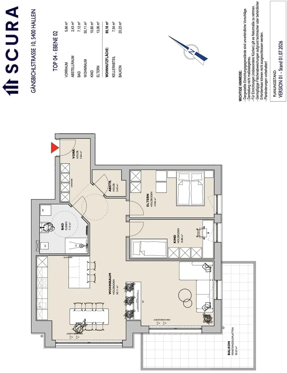 3-Zimmer-Wohnung kaufen in Hallein – 89,18 m², € 639.000 – Bild 9 von 9