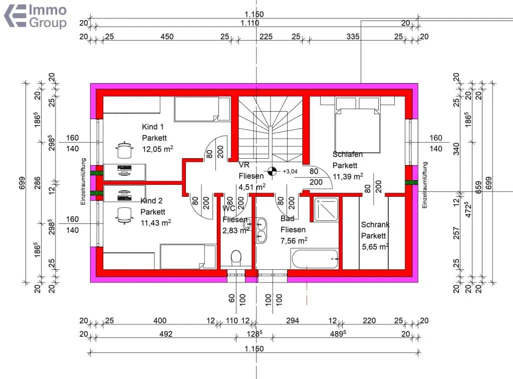 5-Zimmer-Haus kaufen in Wels-Land – 114,18 m², € 447.000 – Bild 7 von 7
