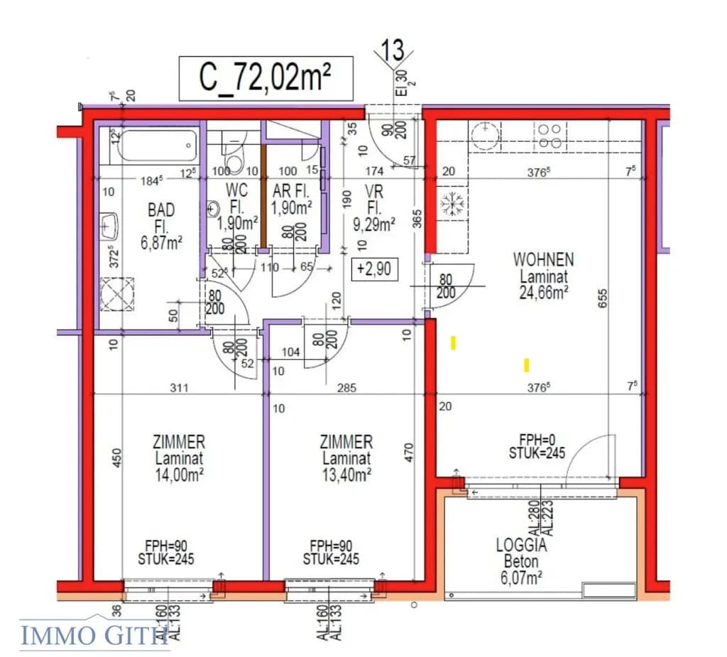 3-Zimmer-Wohnung mieten in Neunkirchen – 78,09 m², € 836 – Bild 14 von 14