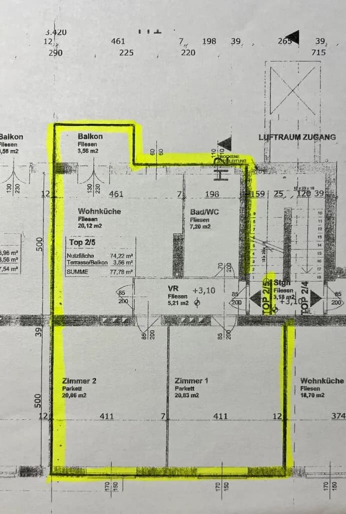 2-Zimmer-Wohnung mieten in Baden – 74,22 m², € 1.099 – Bild 9 von 9