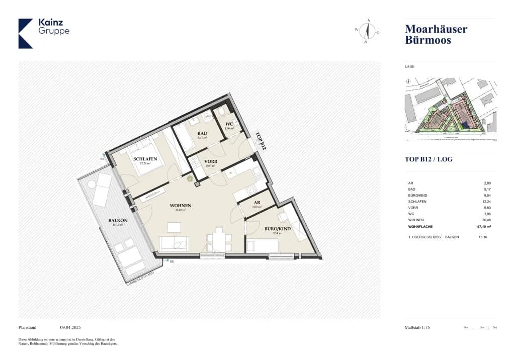 3-Zimmer-Wohnung kaufen in Salzburg-Umgebung – 67,19 m², € 310.000 – Bild 4 von 5