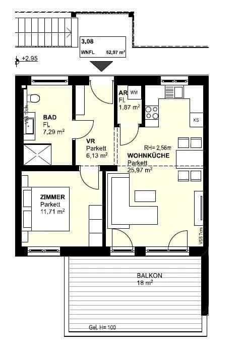 2-Zimmer-Wohnung kaufen in Südoststeiermark – 52,97 m², € 245.555 – Bild 6 von 6