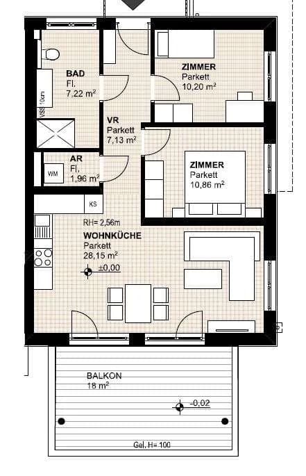 3-Zimmer-Wohnung kaufen in Südoststeiermark – 65,52 m², € 295.115 – Bild 6 von 6