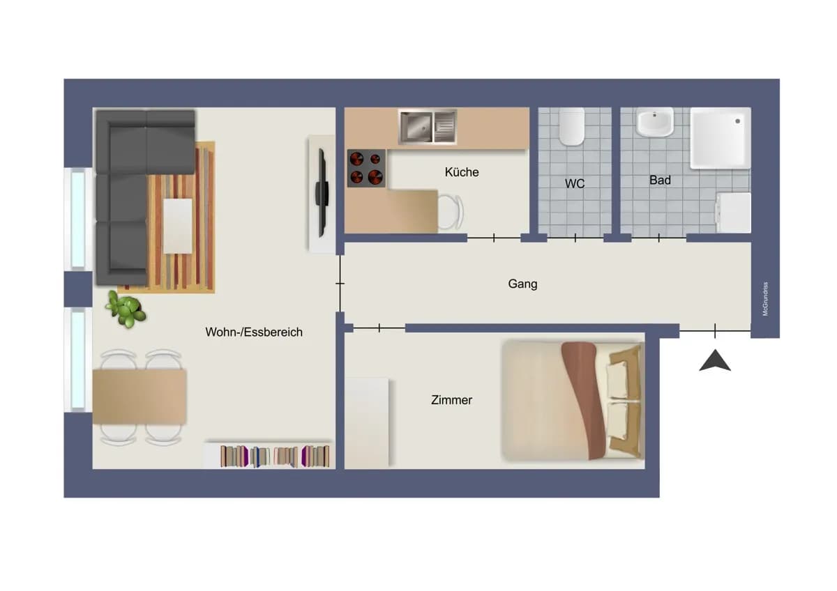 2-Zimmer-Wohnung kaufen in Voitsberg – 46 m², € 69.900 – Bild 7 von 8