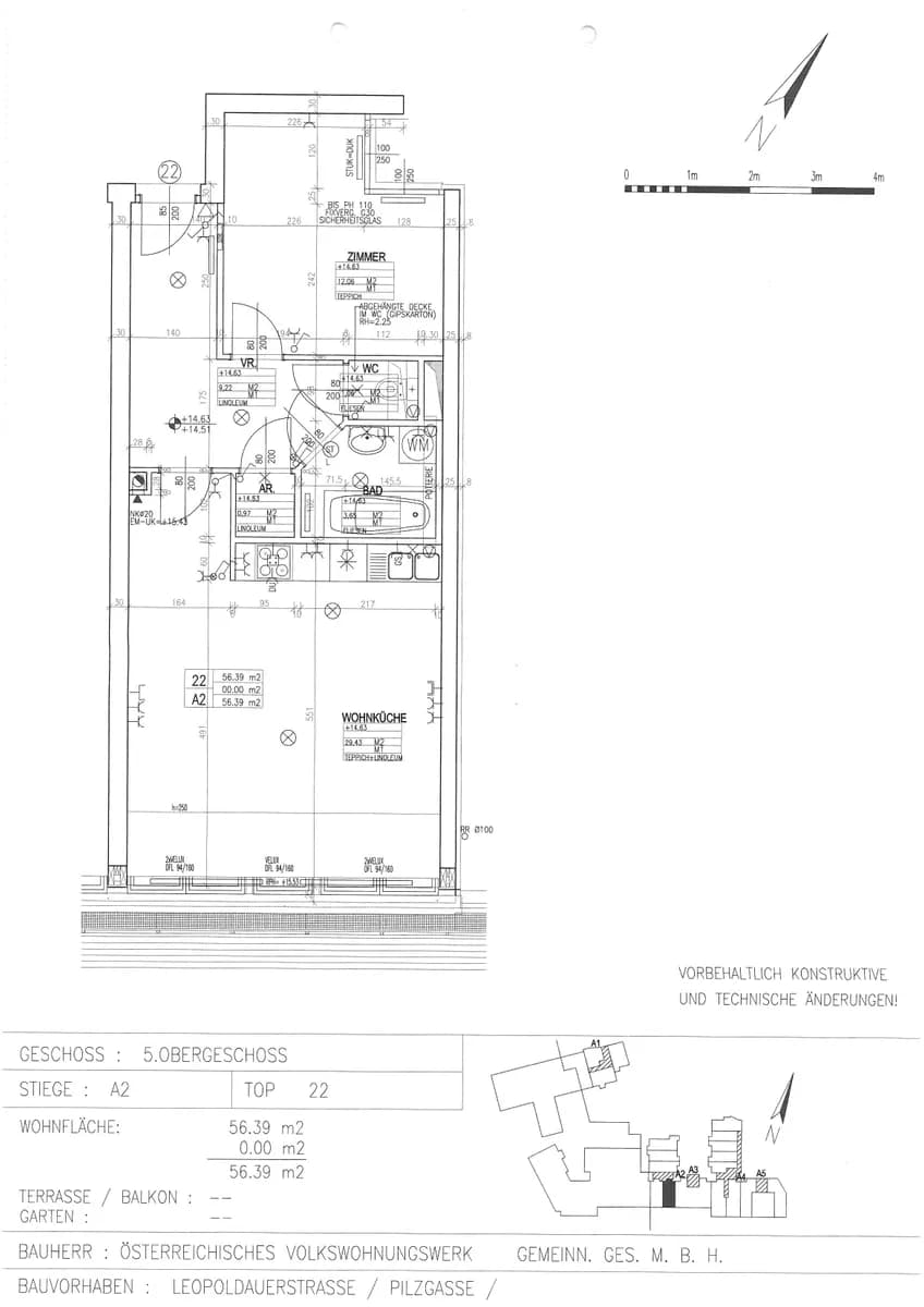 2-Zimmer-Wohnung mieten in Wien – 56,39 m², € 616