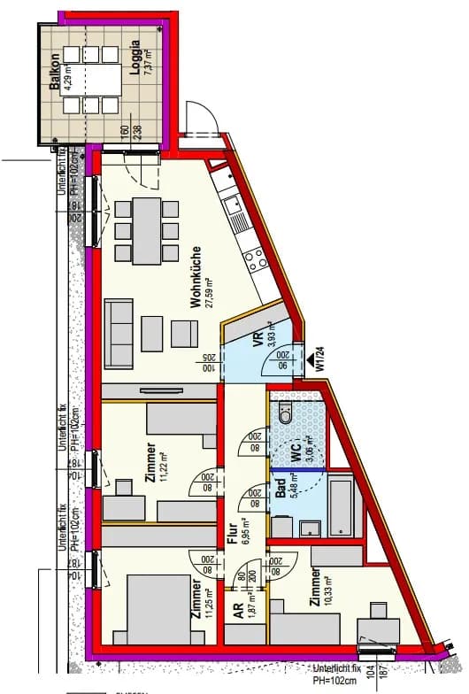 4-Zimmer-Wohnung mieten in Scheibbs – 81,68 m², € 877 – Bild 2 von 2