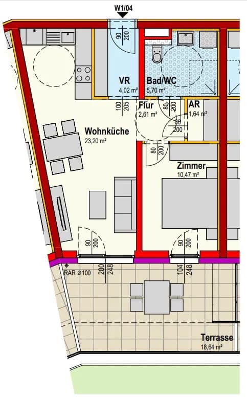 2-Zimmer-Wohnung mieten in Scheibbs – 47,64 m², € 510 – Bild 2 von 2
