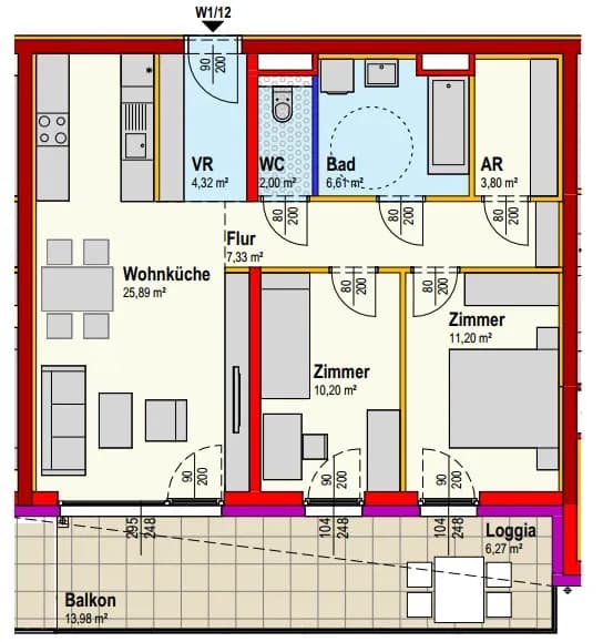 3-Zimmer-Wohnung mieten in Scheibbs – 71,35 m², € 740 – Bild 2 von 2