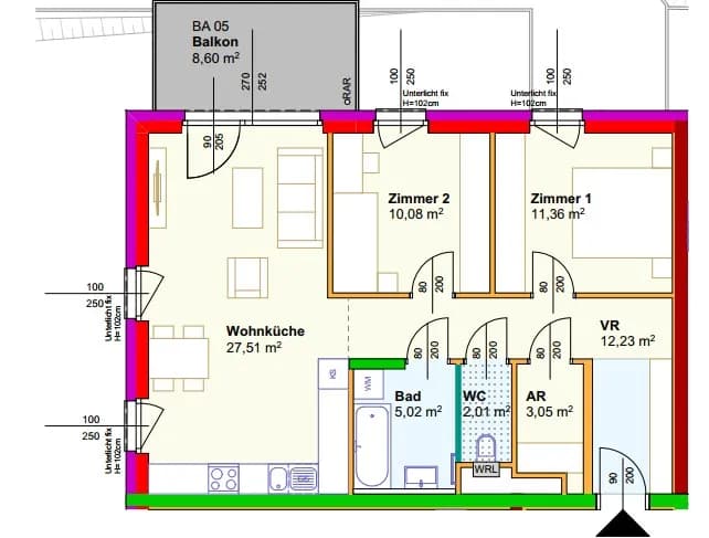 3-Zimmer-Wohnung mieten in Horn – 71,26 m², € 694 – Bild 2 von 2