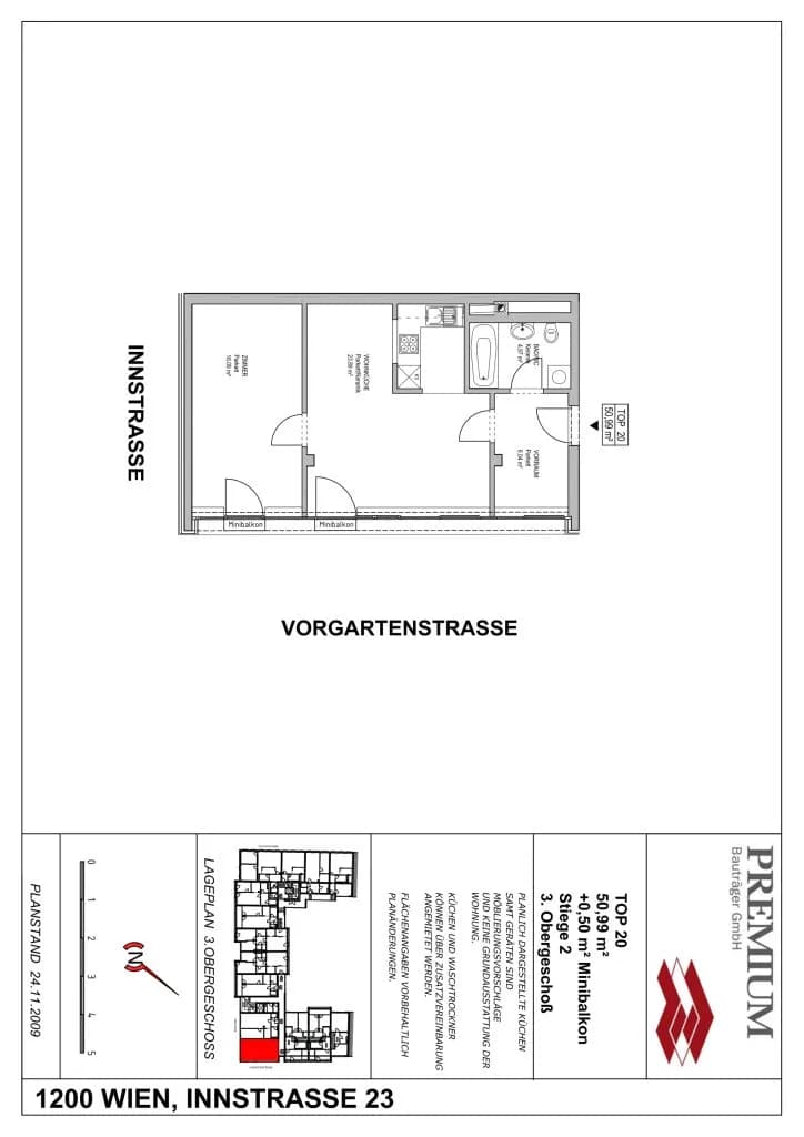 2-Zimmer-Wohnung mieten in Wien – 50,99 m², € 996 – Bild 5 von 5