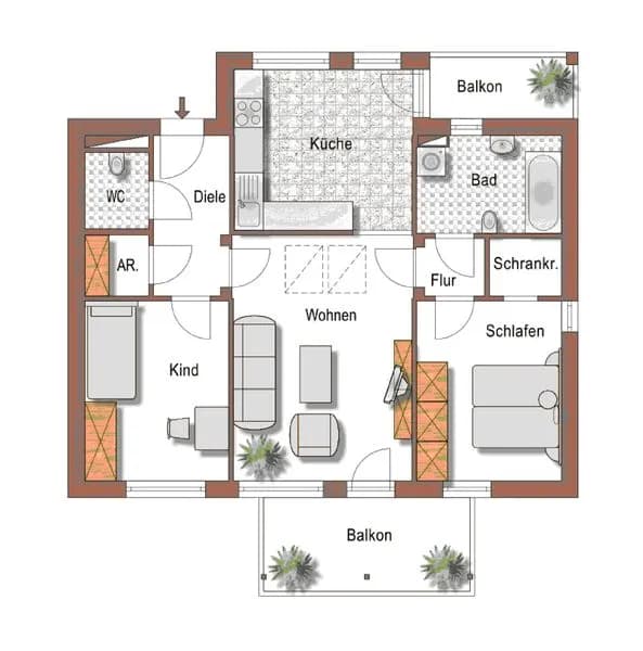 3-Zimmer-Wohnung mieten in Leibnitz – 71,96 m², € 939 – Bild 2 von 2