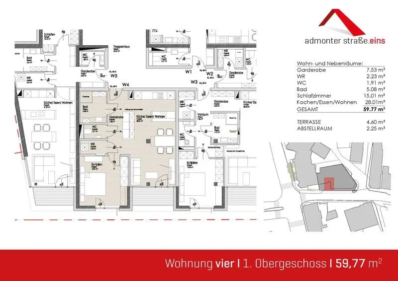 2-Zimmer-Wohnung mieten in Liezen – 63,98 m², € 961 – Bild 3 von 3