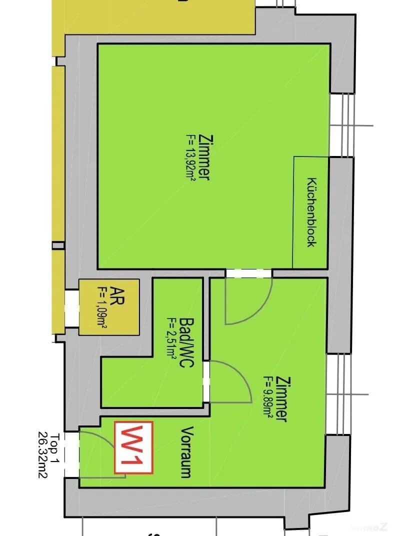 1-Zimmer-Gewerbeimmobilie kaufen in Graz – 26,32 m², € 74.900 – Bild 6 von 6