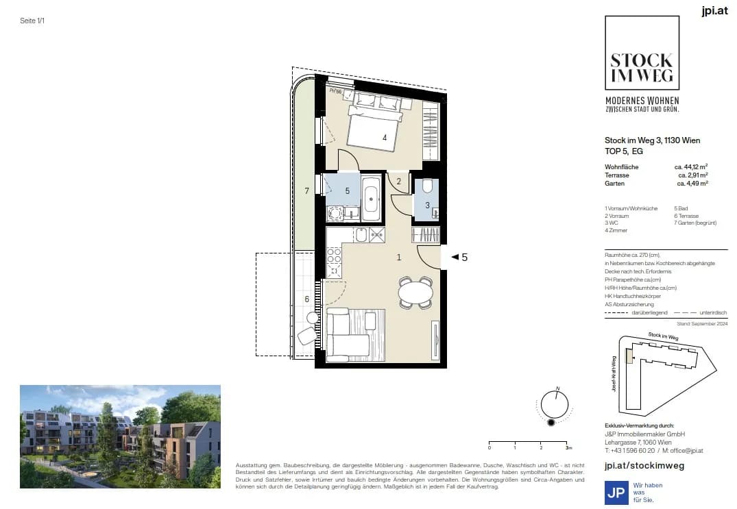 2-Zimmer-Wohnung kaufen in Wien – 44,12 m², € 319.000 – Bild 10 von 11