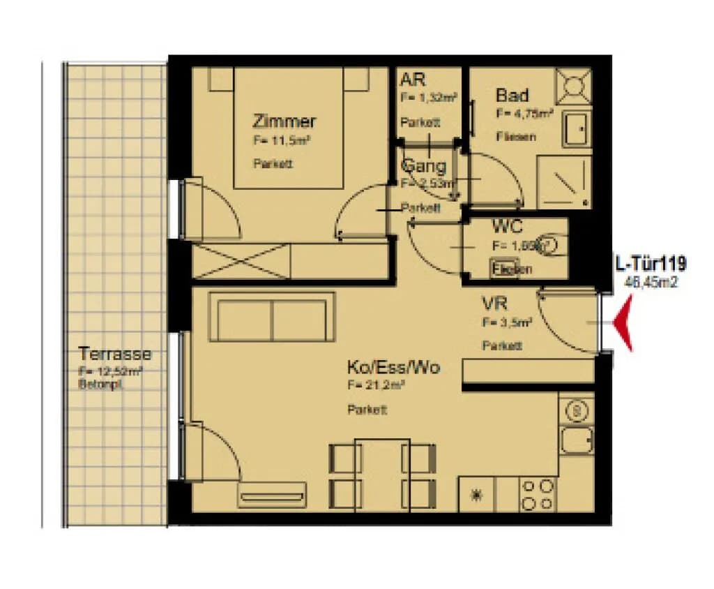 2-Zimmer-Wohnung mieten in Wien – 45 m², € 949 – Bild 30 von 30