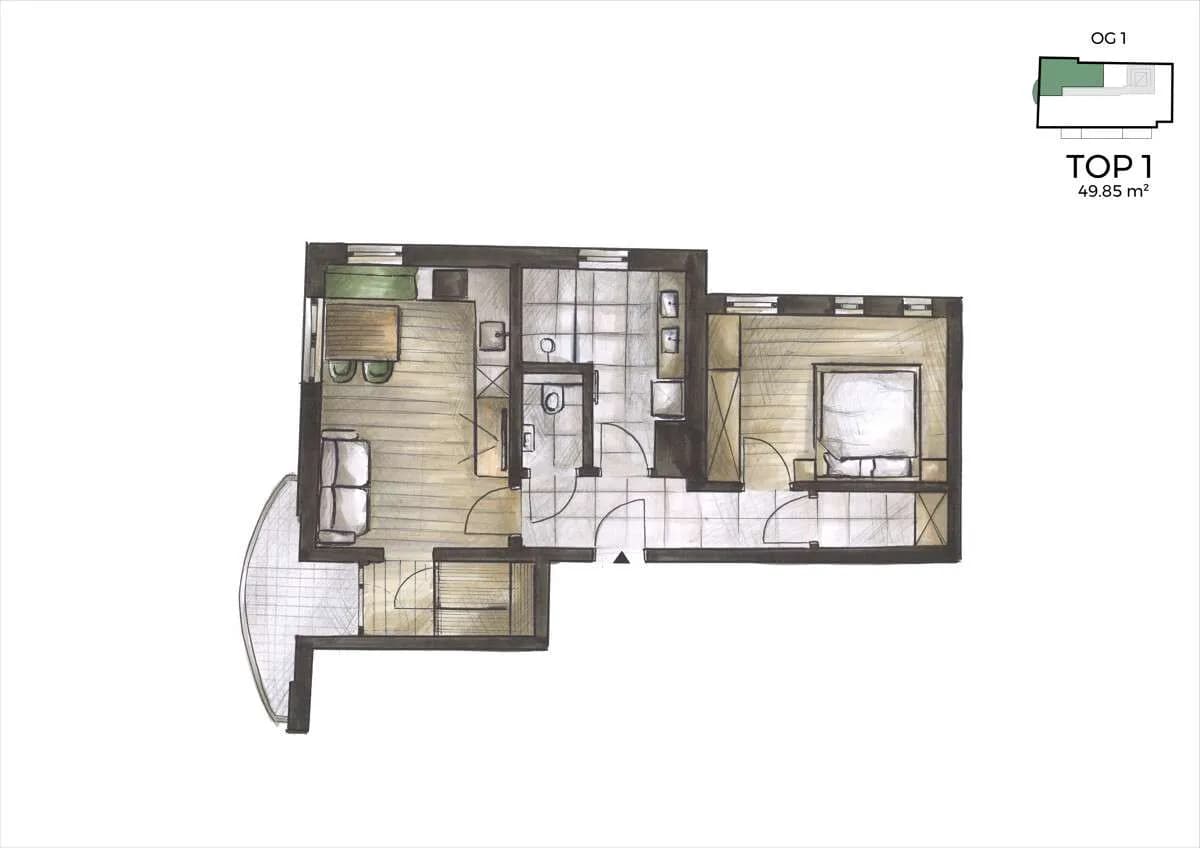 2-Zimmer-Wohnung kaufen in Liezen – 49,85 m², € 252.660 – Bild 2 von 18