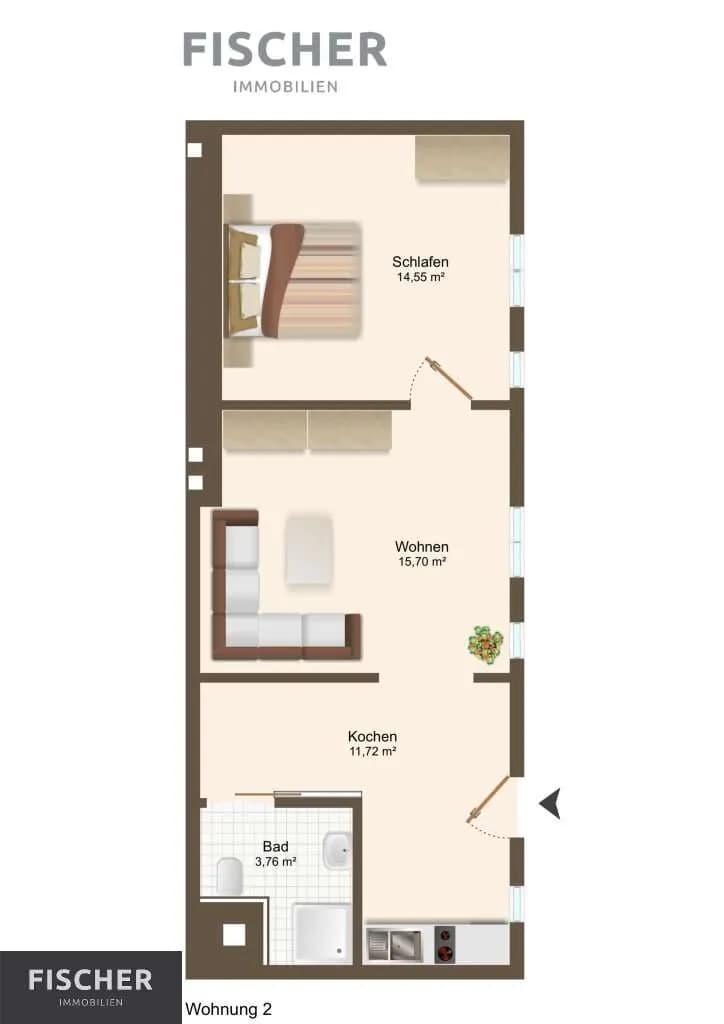 2-Zimmer-Wohnung kaufen in Villach – 45,75 m², € 169.000 – Bild 7 von 7