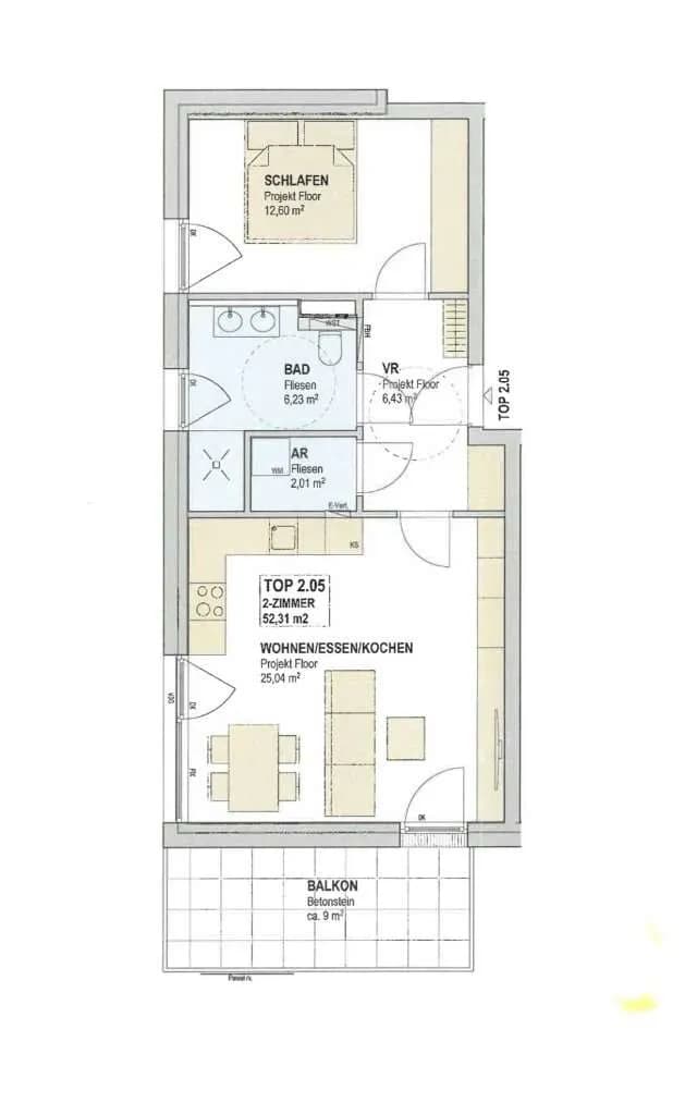 2-Zimmer-Wohnung kaufen in Salzburg Stadt – 52,31 m², € 395.000 – Bild 7 von 7