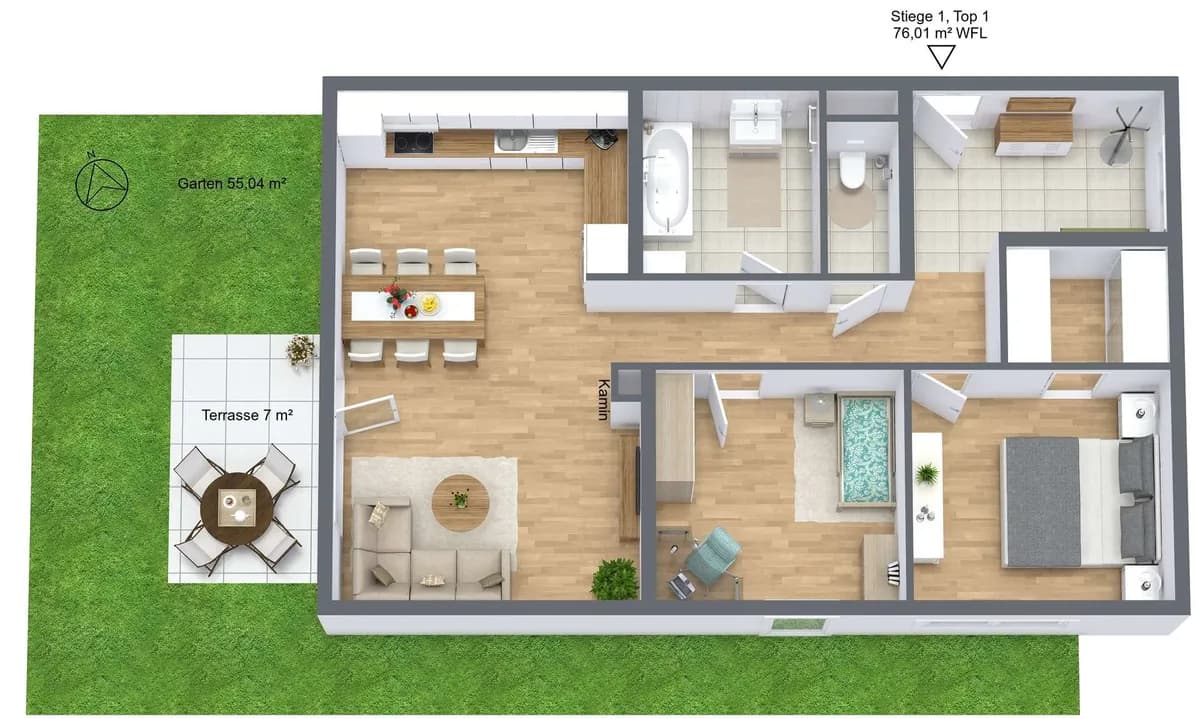 3-Zimmer-Wohnung mieten in Scheibbs – 76,01 m², € 946 – Bild 8 von 12