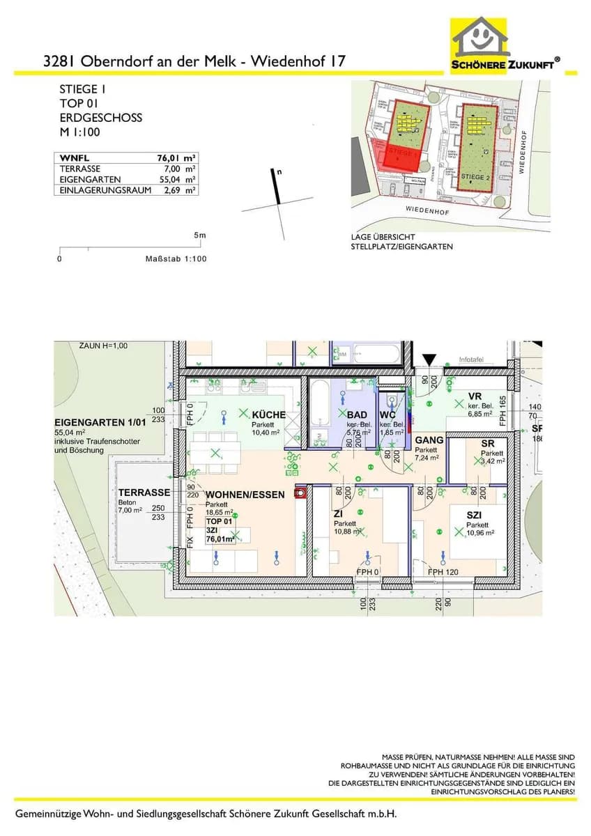 3-Zimmer-Wohnung mieten in Scheibbs – 76,01 m², € 946 – Bild 9 von 12