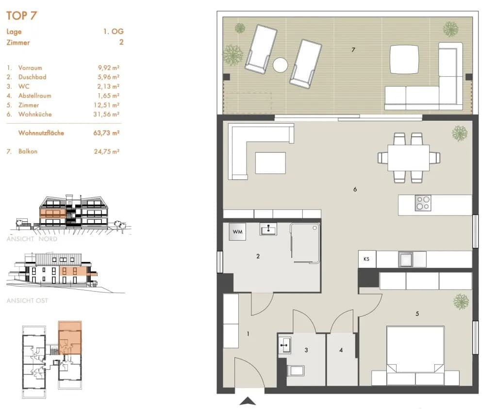 2-Zimmer-Wohnung kaufen in Villach Land – 63,73 m², € 574.000 – Bild 7 von 7