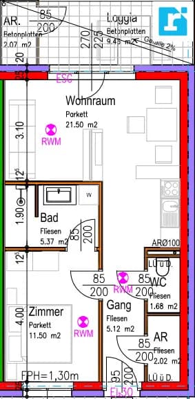 2-Zimmer-Wohnung mieten in Oberwart – 59 m², € 825 – Bild 10 von 10