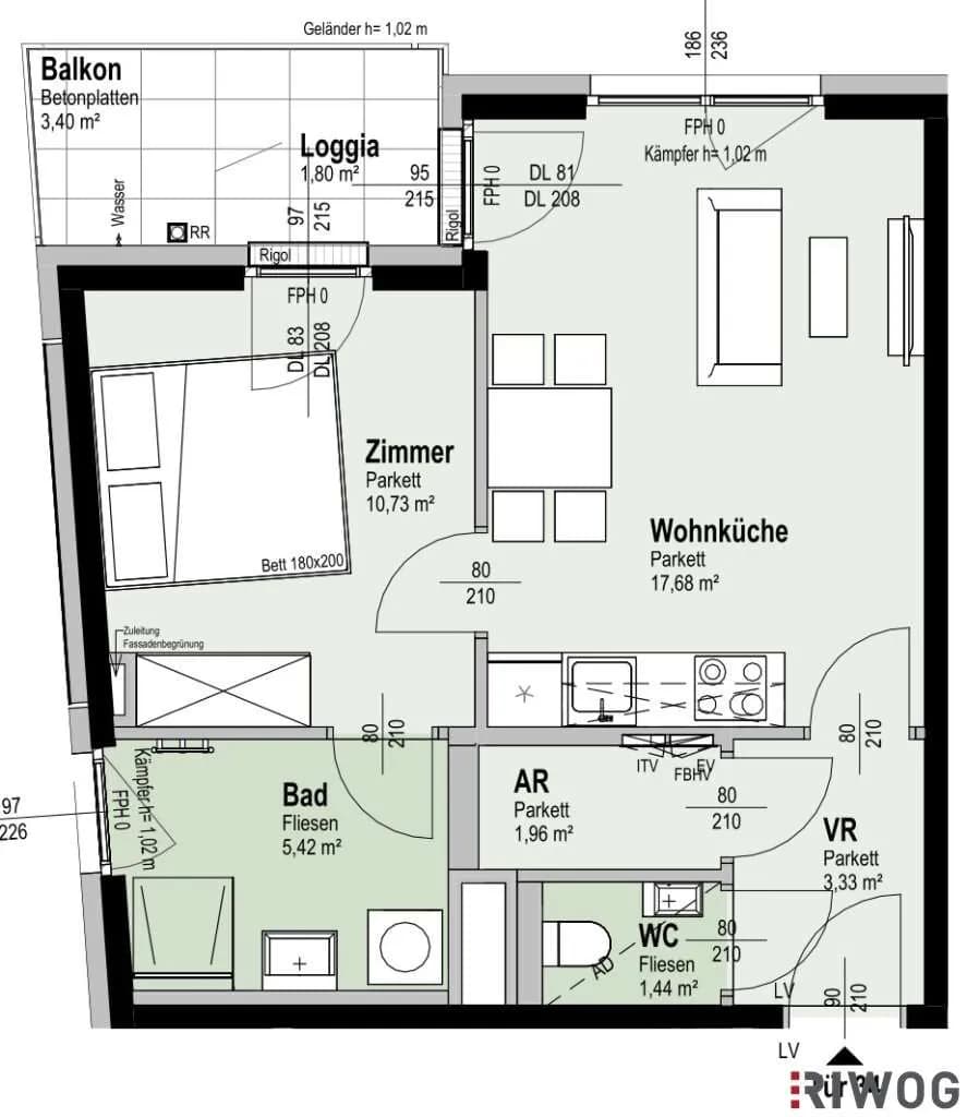 2-Zimmer-Wohnung kaufen in Wien – 40,56 m², € 366.800 – Bild 52 von 52