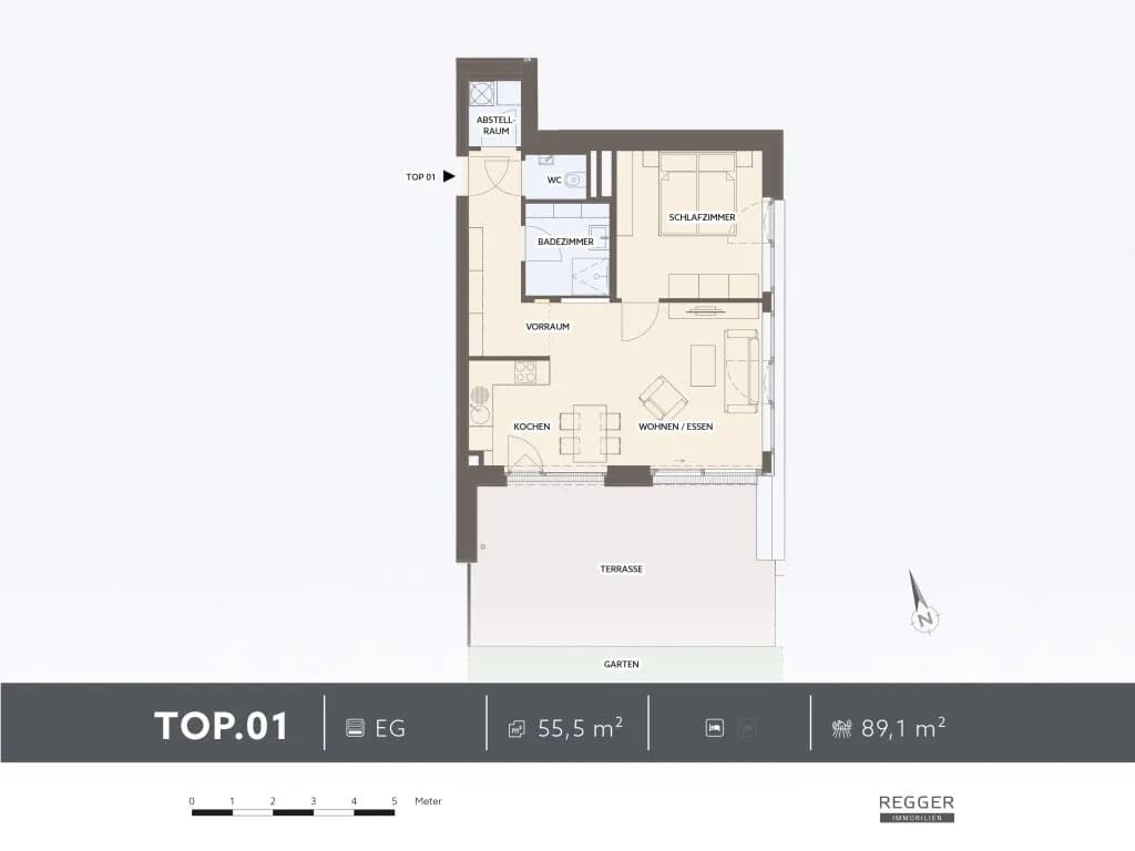 2-Zimmer-Wohnung kaufen in Villach – 55,5 m², € 339.000 – Bild 5 von 5