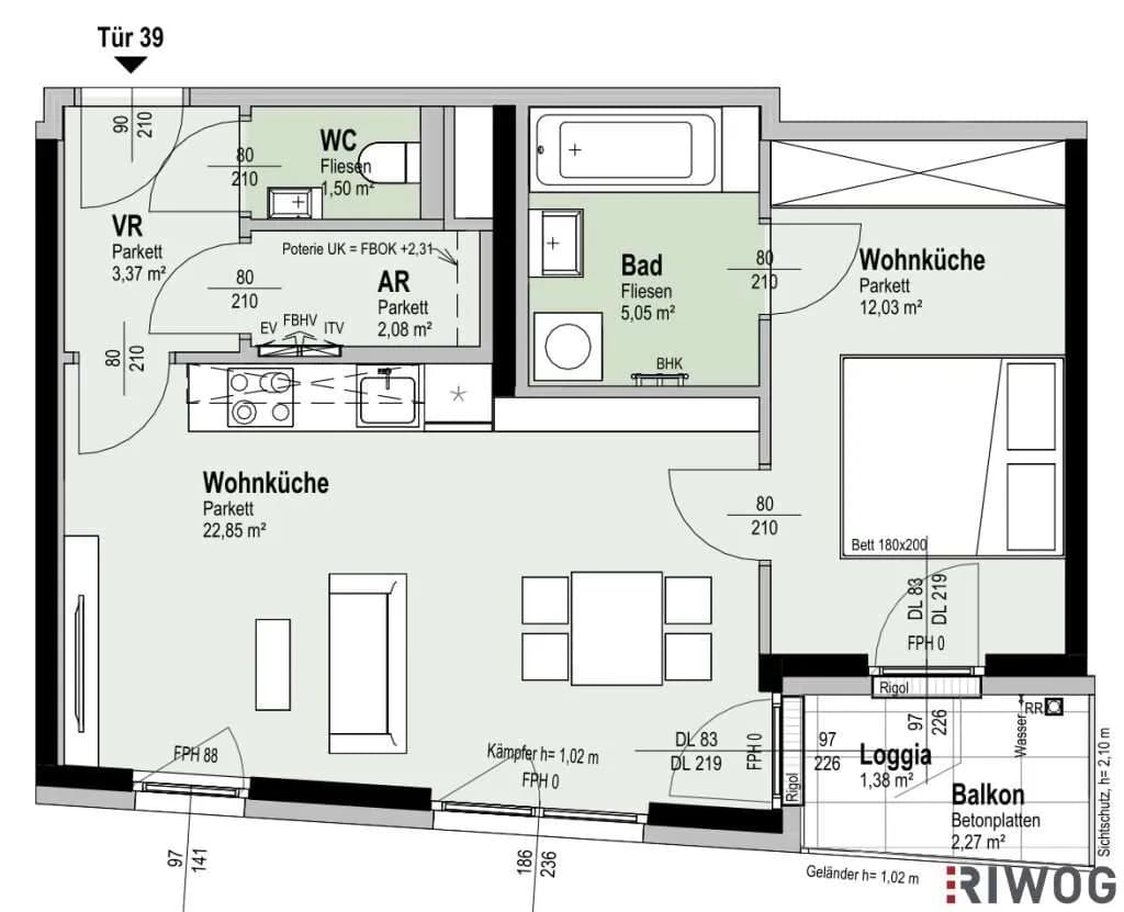 2-Zimmer-Wohnung kaufen in Wien – 46,15 m², € 320.100 – Bild 50 von 50
