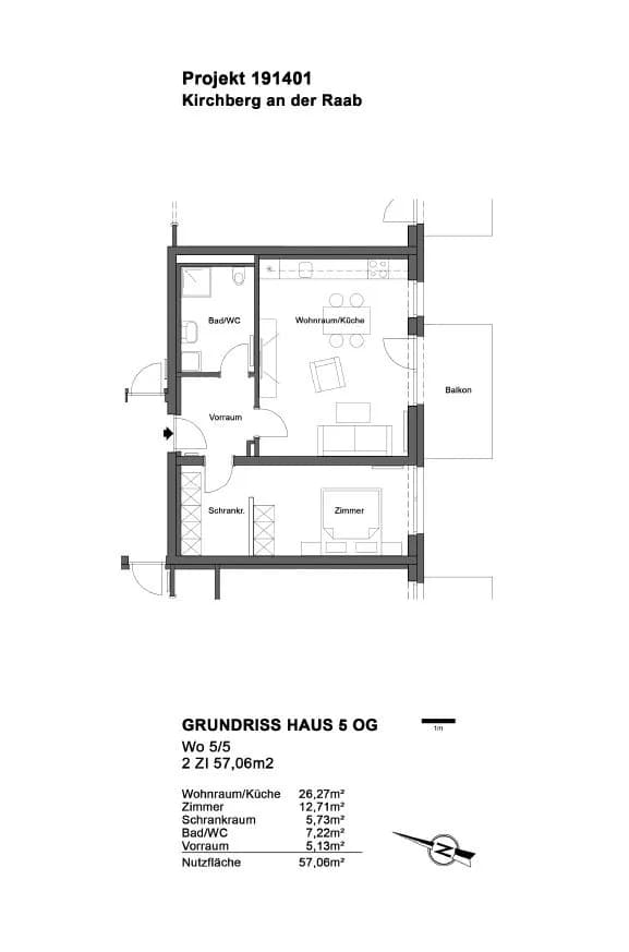2-Zimmer-Wohnung mieten in Südoststeiermark – 57 m², € 558 – Bild 2 von 2