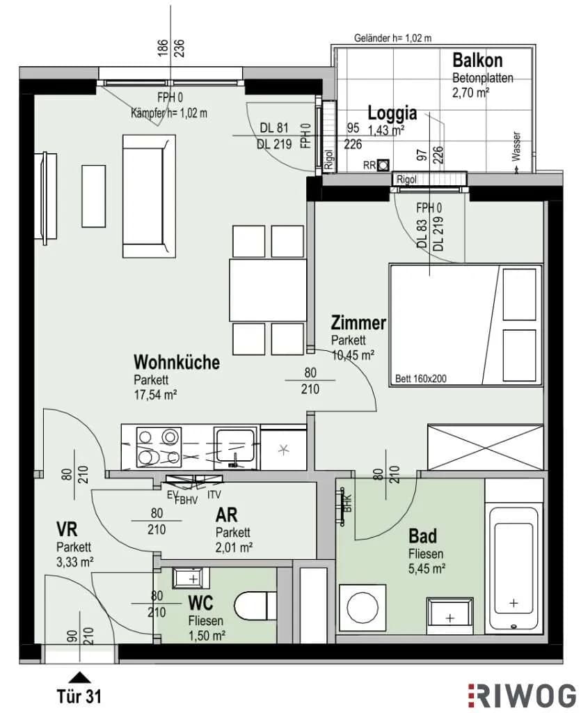 2-Zimmer-Wohnung kaufen in Wien – 40,55 m², € 313.700 – Bild 51 von 51