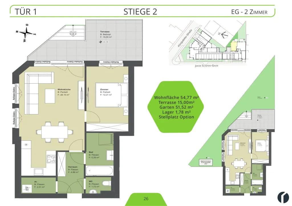 2-Zimmer-Wohnung kaufen in Tulln – 54,77 m², € 324.500 – Bild 24 von 28