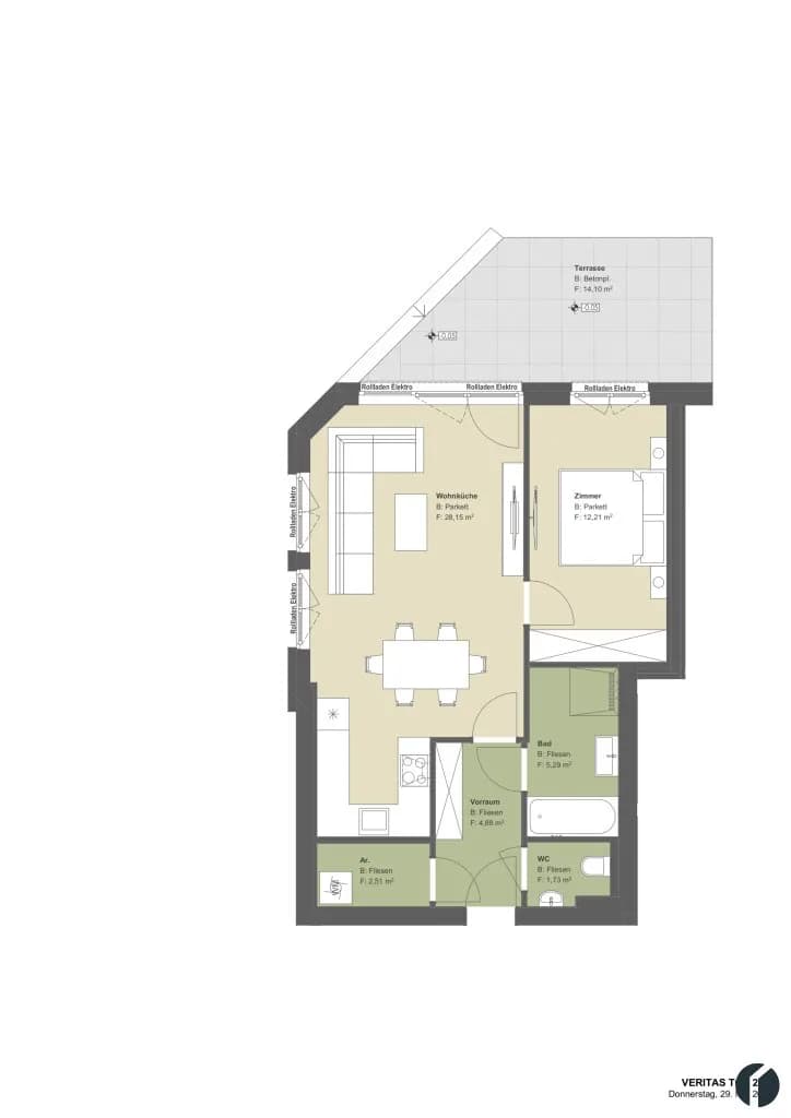 2-Zimmer-Wohnung kaufen in Tulln – 54,77 m², € 324.500 – Bild 26 von 28