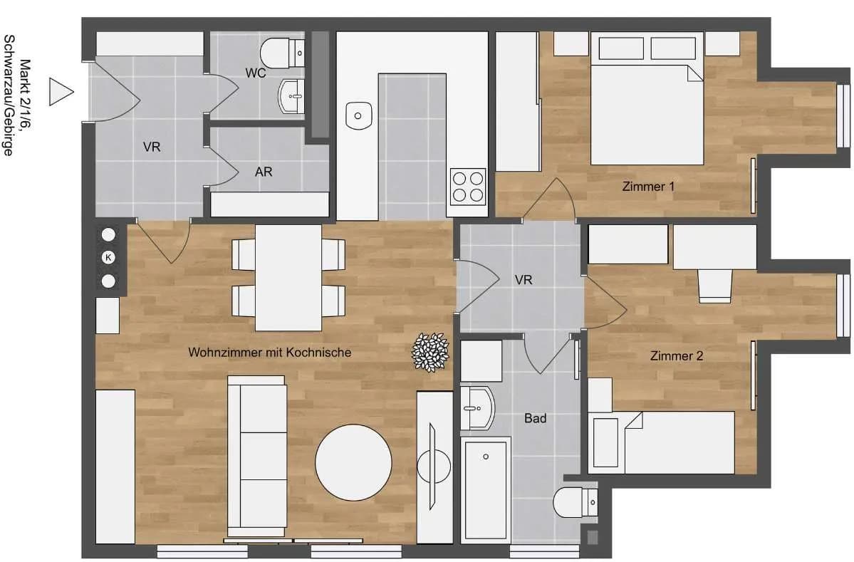 3-Zimmer-Wohnung mieten in Neunkirchen – 76,96 m², € 682 – Bild 12 von 12