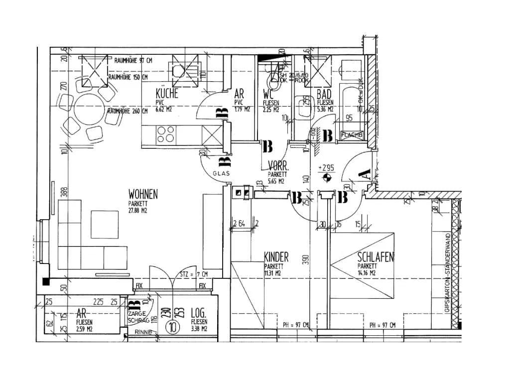 3-Zimmer-Wohnung mieten in Freistadt – 80,99 m², € 819 – Bild 3 von 3
