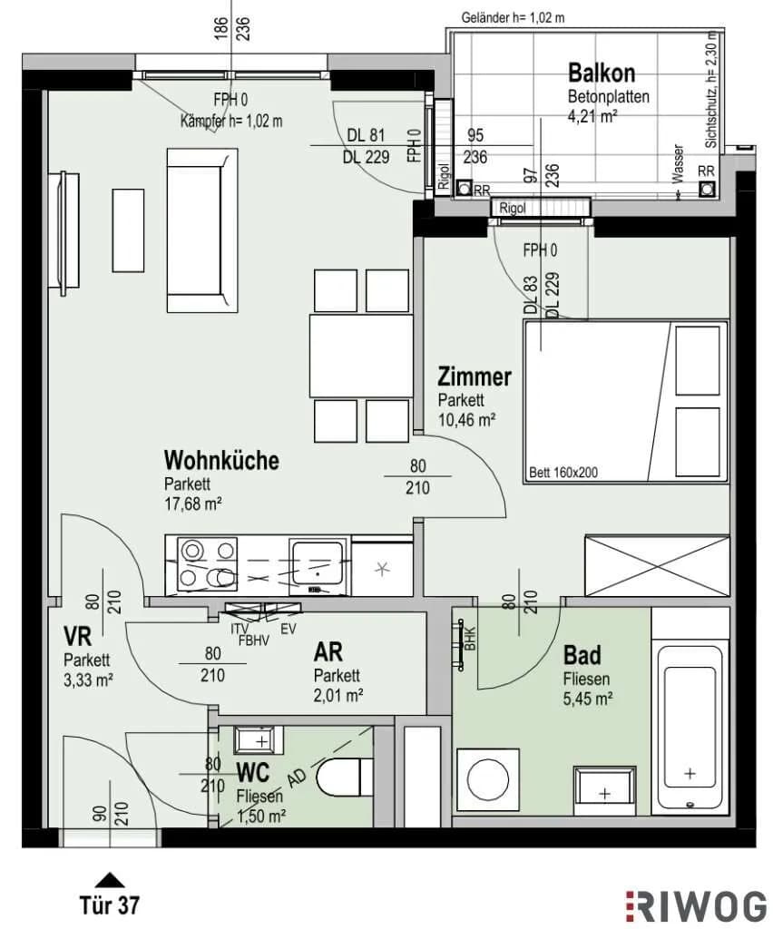 2-Zimmer-Wohnung kaufen in Wien – 40,55 m², € 304.900 – Bild 50 von 50