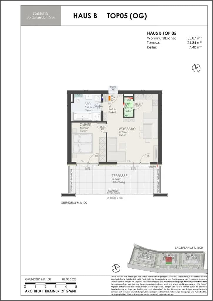 Wohnung kaufen in Spittal an der Drau – 55,87 m², € 327.500 – Bild 6 von 6