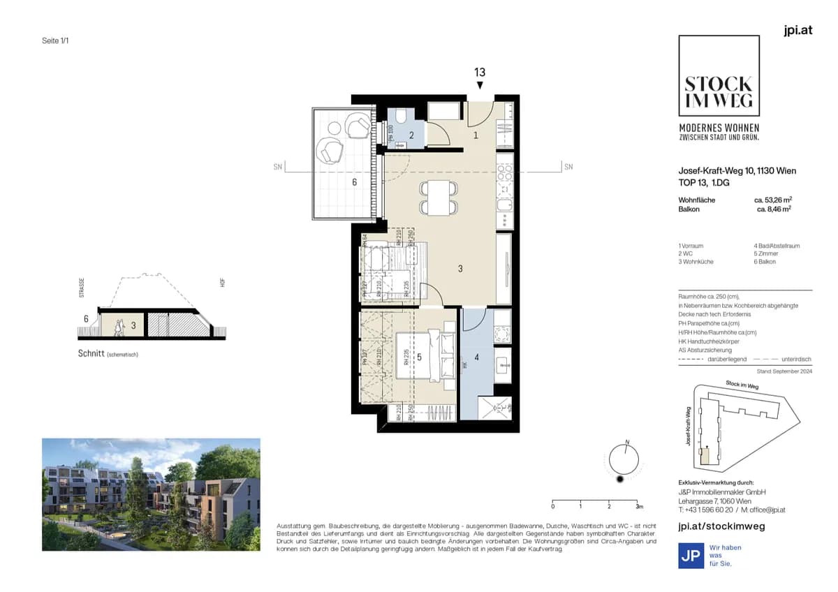 2-Zimmer-Wohnung kaufen in Wien – 53,26 m², € 479.000 – Bild 8 von 9