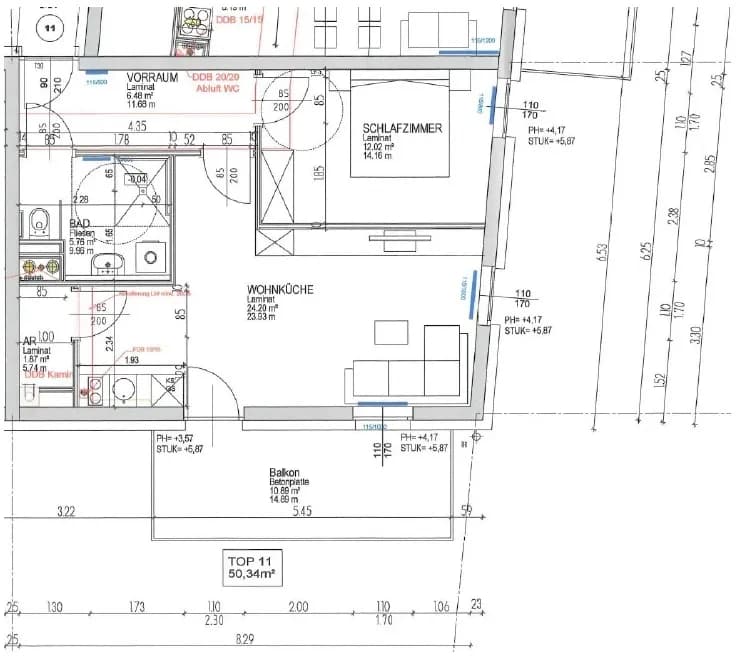 2-Zimmer-Wohnung mieten in Amstetten – 50,34 m², € 519 – Bild 2 von 8