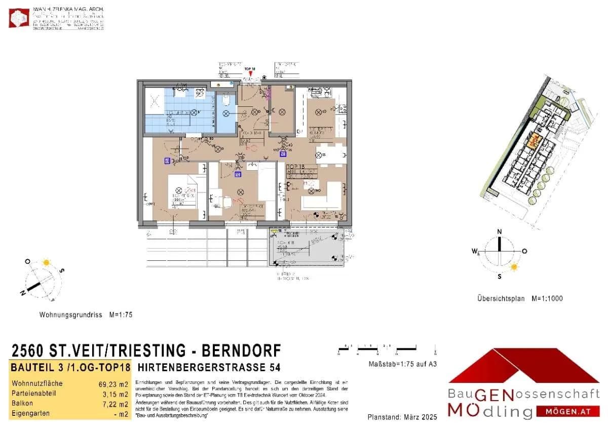 3-Zimmer-Wohnung mieten in Baden – 69,23 m², € 864 – Bild 5 von 5