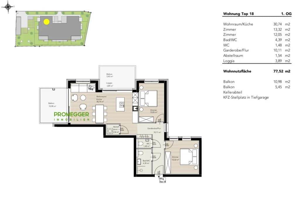 3-Zimmer-Wohnung kaufen in Liezen – 77,52 m², € 1.031.000