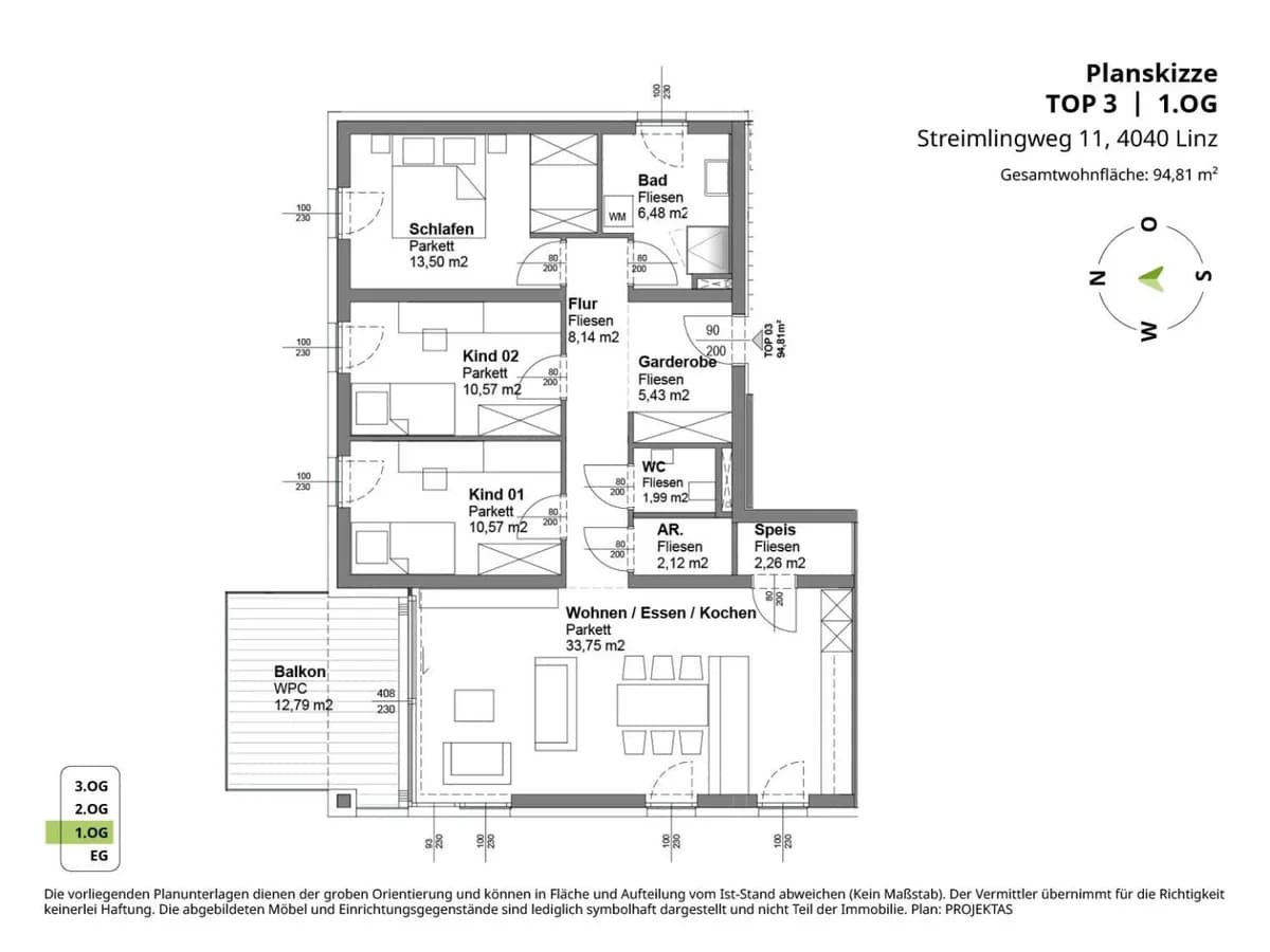 4-Zimmer-Wohnung mieten in Linz – 94,81 m², € 1.924 – Bild 17 von 17